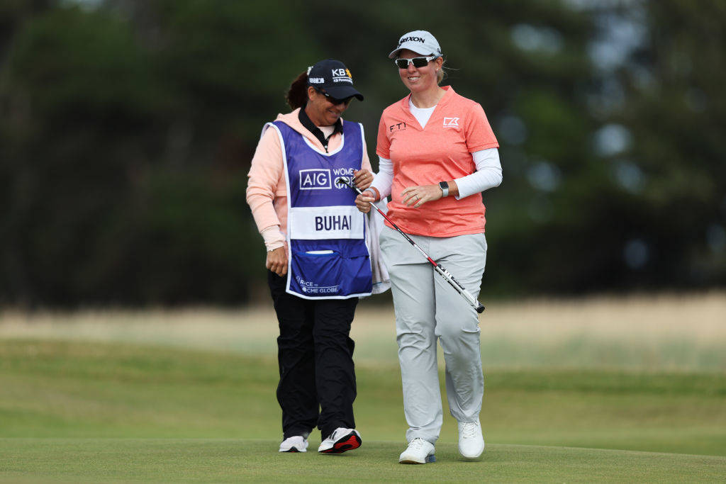 A smiling Ashleigh Buhai at Muirfield